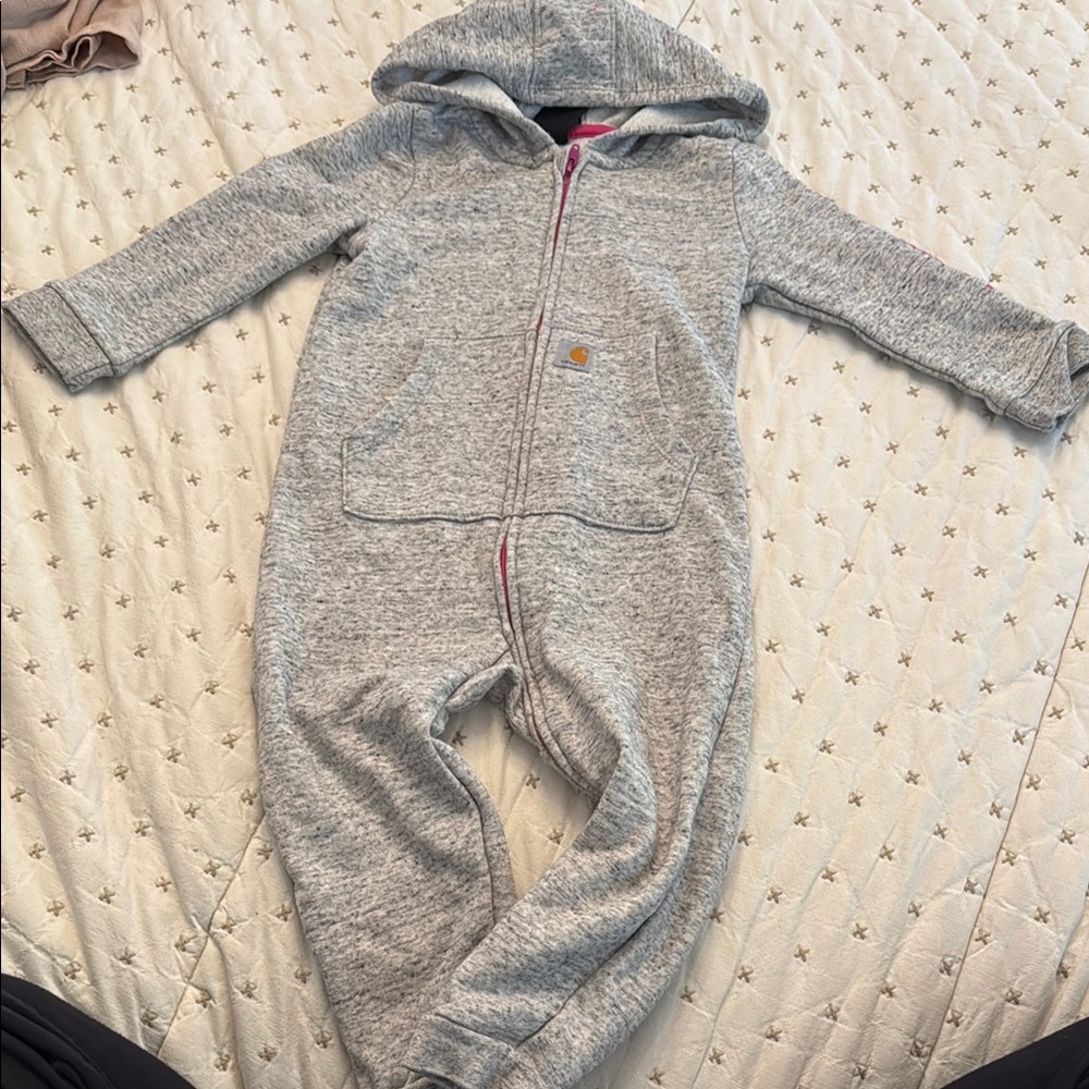 Carhartt Heather Gray Kids Hooded Footie